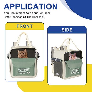 1Pc Pet Backpack Carrier, Intended for Hiking / Camping, 14.17x9.45x14.17 Inch