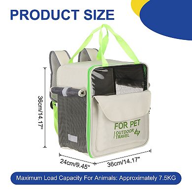 1Pc Pet Backpack Carrier, Intended for Hiking / Camping, 14.17x9.45x14.17 Inch