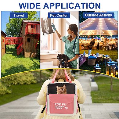 1Pc Pet Backpack Carrier, Intended for Hiking / Camping, 14.17x9.45x14.17 Inch