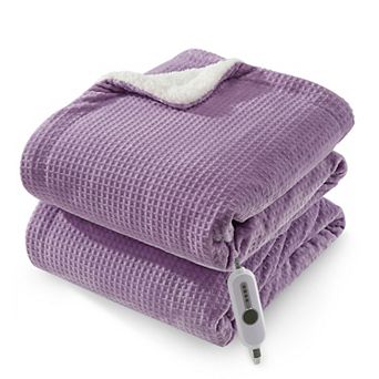Fast Heating Electric Blanket Soft Flannel Waffle,4 Adjustable Heat Level,Auto Shut-Off,Machine Wash