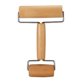 Double-Headed Wooden Dough Rolling Pin - For Pizza, Pastry, Pie