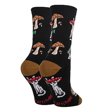 Cattitude - Womens Crew Socks