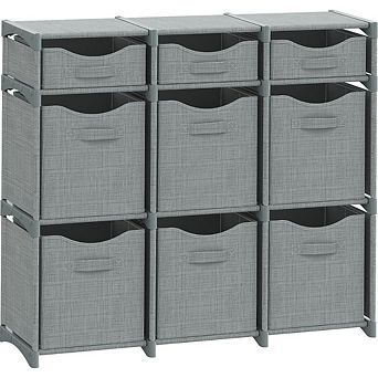 KSIZUIS 9-Cube Organizer with Bins - Easy Assemble Storage Unit for Closet, Nursery, Dorm