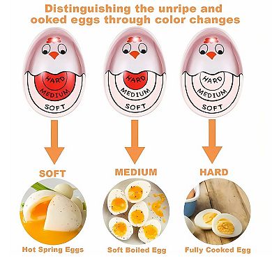 Egg Timer for Boiling Eggs - Color Changing Egg Doneness Indicator for Perfect Soft, Medium & Hard B
