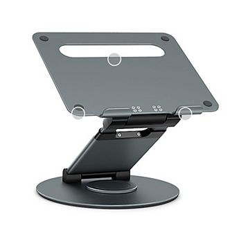 KSIZUIS Telescopic 360° Rotating Laptop Stand - Adjustable Height & Pull-Out Design, Fits 10-17” Lap