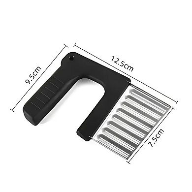 Crinkle Cutter with Plastic Handle, Black, 1 Pcs