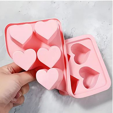 Heart-Shaped Silicone Mold Tray 1 Pc for Ice Cubes, Candy, Chocolate, Jelly & More