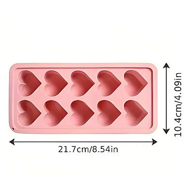 Heart-Shaped Silicone Mold Tray 1 Pc for Ice Cubes, Candy, Chocolate, Jelly & More