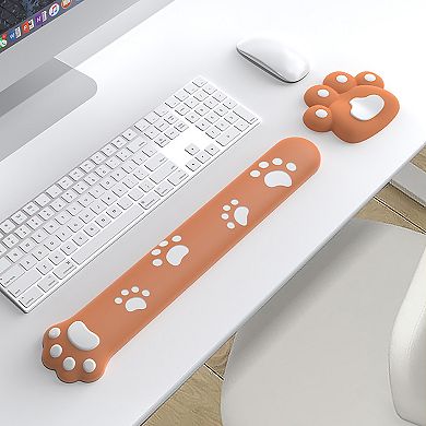Soft Fabric Keyboard Wrist Rest with Ergonomic Cushion Support