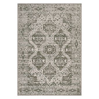 Persian Style Diamond Print Area Rug, Machine Washable & Soft, Pet & Baby Friendly Floor Mat