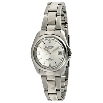 TIMETECH Women's Water Resistant Stainless Steel Silver Dial Bracelet Watch