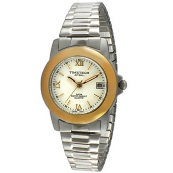 TIMETECH Women's Two-Tone Nurse Watch, Water Resistant, Flex Band, Date