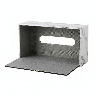 Faux Marble Leatherette Tissue Holder Rectangular Box Cover