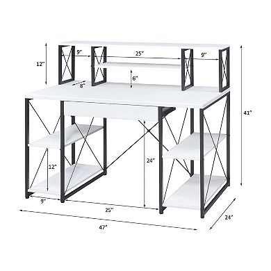 Lufeiya Music Studio Recording Desk with Drawer and Open Storage Compartments, computer Desk
