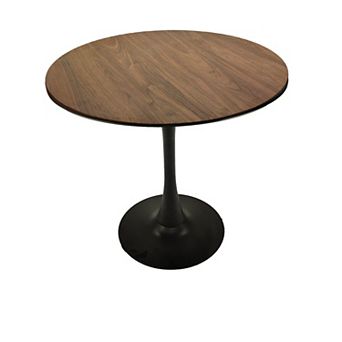 31.5-inch Mid-Century Round Dining Table, Tulip Table, Kitchen Dining Table, Seats 2-4 People, Black
