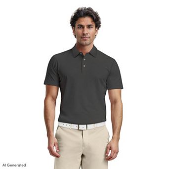 Men's PGA Tour Airflux Solid Short Sleeve Golf Polo