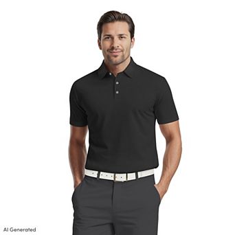 Men's PGA Tour Airflux Solid Short Sleeve Golf Polo