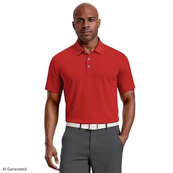 Men's PGA Tour Airflux Solid Short Sleeve Golf Polo