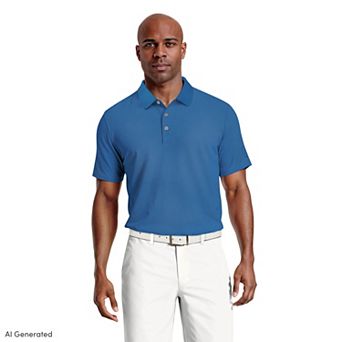 Men's PGA Tour Airflux Solid Short Sleeve Golf Polo