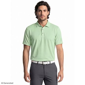 Men's PGA Tour Airflux Solid Short Sleeve Golf Polo