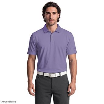 Men's PGA Tour Airflux Solid Short Sleeve Golf Polo