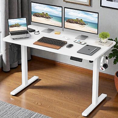 Lufeiya Electric Computer Desk, Height Adjustable Stand Desk with Memory Presets, Office Work Desk