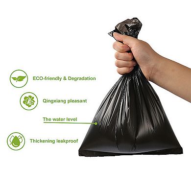 Biodegradable Dog Waste Bags Leakproof Easy Tear Black Cleanup Bags with Dispenser for Pets