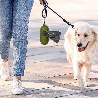 Biodegradable Dog Waste Bags Leakproof Easy Tear Black Cleanup Bags with Dispenser for Pets