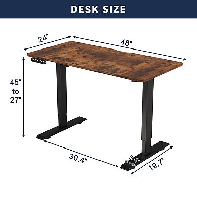 Lufeiya 48 Inch Height Adjustable Computer Desk with Lift-Up Design, Sit Stand Desk, Writing Desk