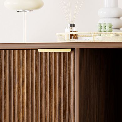 31.5-Inch Cat Litter Cabinet with Cat Tree, Double Cat Doors and Storage Shelves