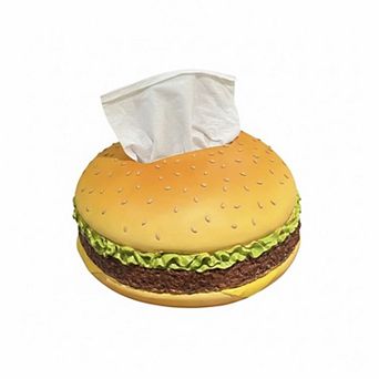 Hamburger Shaped Tissue Box Cover Soft Decorative Tabletop Holder
