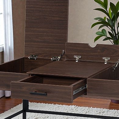 Lufeiya Computer Desk with Built-In USB and Power Outlet, Storage Drawer and Side Compartments