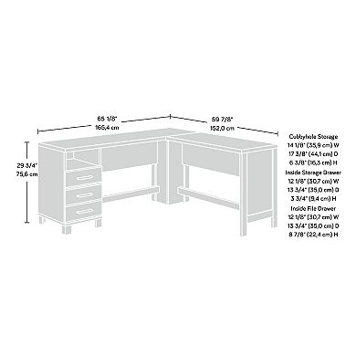 Lufeiya L-Shaped Computer Desk with Drawers and File Storage, Corner Home Office Desk