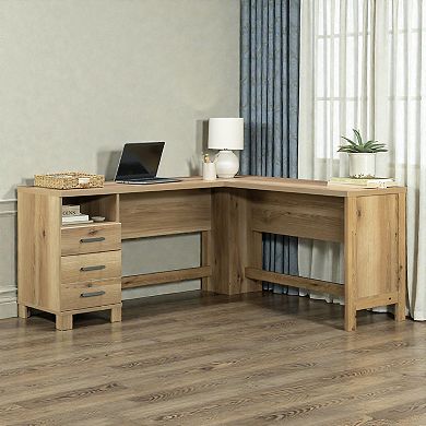 Lufeiya L-Shaped Computer Desk with Drawers and File Storage, Corner Home Office Desk