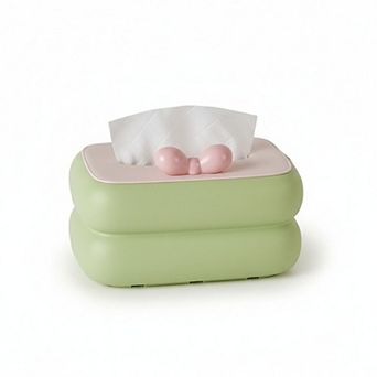 Decorative Soft Touch Tissue Box Cover with Rounded Design