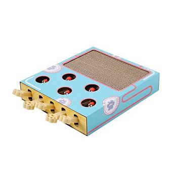 Interactive Cat Puzzle Scratcher with Pull Tabs Whack a Mole Toy Cat Activity Corrugated Cardboard