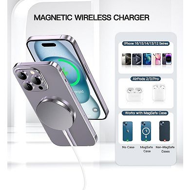 2 Pack Magnetic Wireless Charger 15W Fast Mag Safe Charger for Cell iPhone 17 Pro Max/17 Pro/17 Air