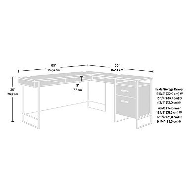 Lufeiya L Shaped Office Desk with Drawers and File Storage, Computer Desk with Large Desktop