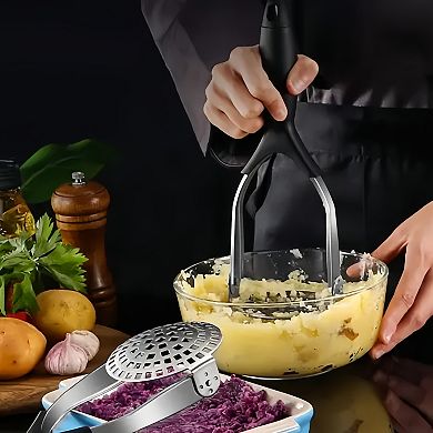 Stainless Steel Potato Masher with Ergonomic Handle for Mashed Potatoes and Vegetables