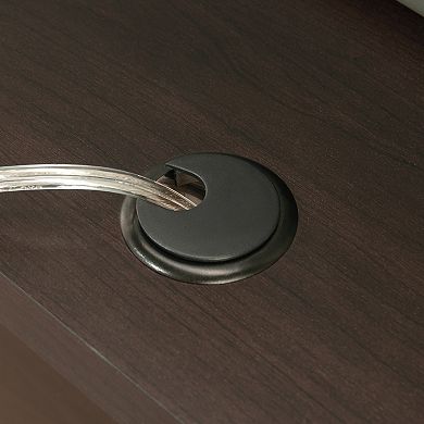 Lufeiya L Shaped Office Desk with File Drawer , Corner Computer Desk with Cable Management