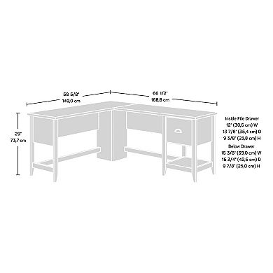 Lufeiya L Shaped Office Desk with File Drawer , Corner Computer Desk with Cable Management