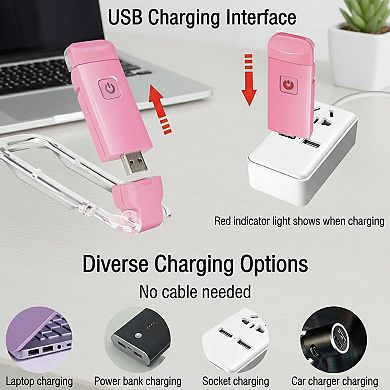 Clip-On Rechargeable LED Reading Light with Adjustable Angle and Compact Foldable Design
