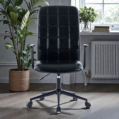 Lufeiya High Back Swivel Office Chair with PU Upholstery, Desk Chair, Adjustable Seat Height