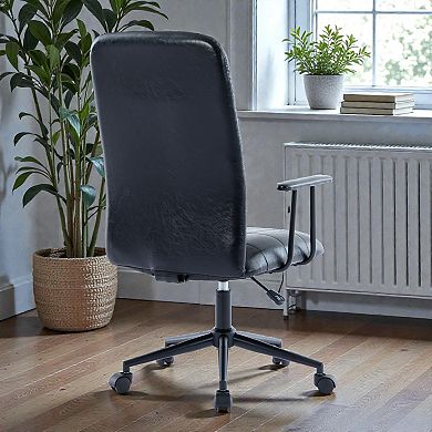 Lufeiya High Back Swivel Office Chair with PU Upholstery, Desk Chair, Adjustable Seat Height