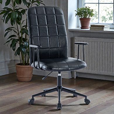Lufeiya High Back Swivel Office Chair with PU Upholstery, Desk Chair, Adjustable Seat Height