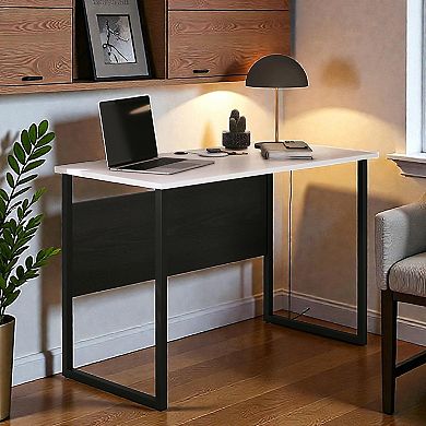 Lufeiya Teen Writing Desk with Low Profile Height, Compact Study Table with U Shaped Metal Legs
