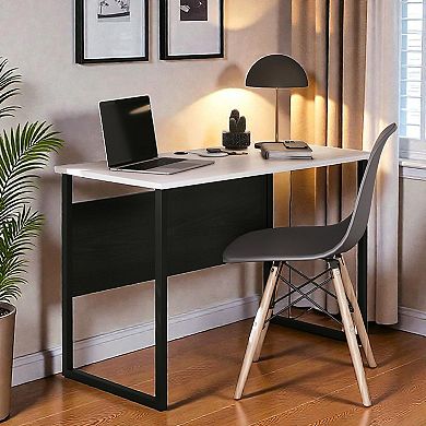Lufeiya Teen Writing Desk with Low Profile Height, Compact Study Table with U Shaped Metal Legs