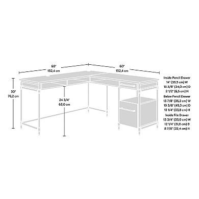 Lufeiya L Shaped Office Desk with Drawers, Corner Computer Desk with Cable Management and Storage