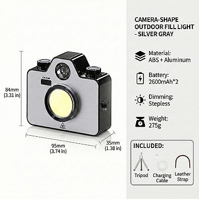 Retro Camera Style Rechargeable LED Light with Adjustable Brightness and Multiple Light Modes