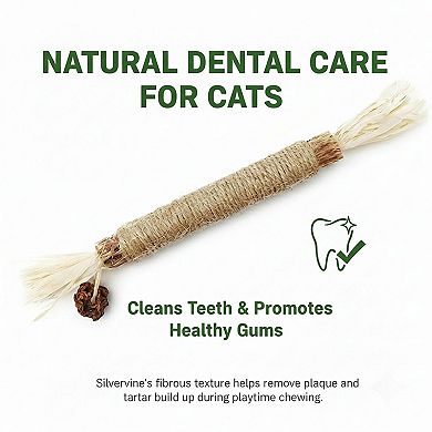 3-piece Natural Rope Cat Toy Stick with Wrapped Fiber Handle and Tassel Ends